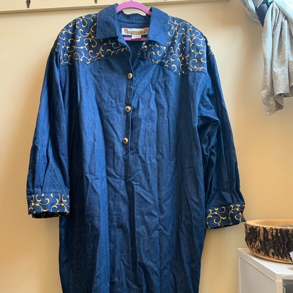 Vintage Jean Shirt Dress - Picture 1 of 10